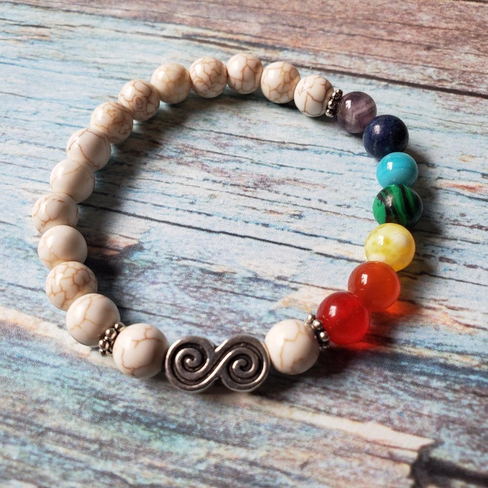 Natural Stone Infinity Chakra Yoga Stetch Bracelet